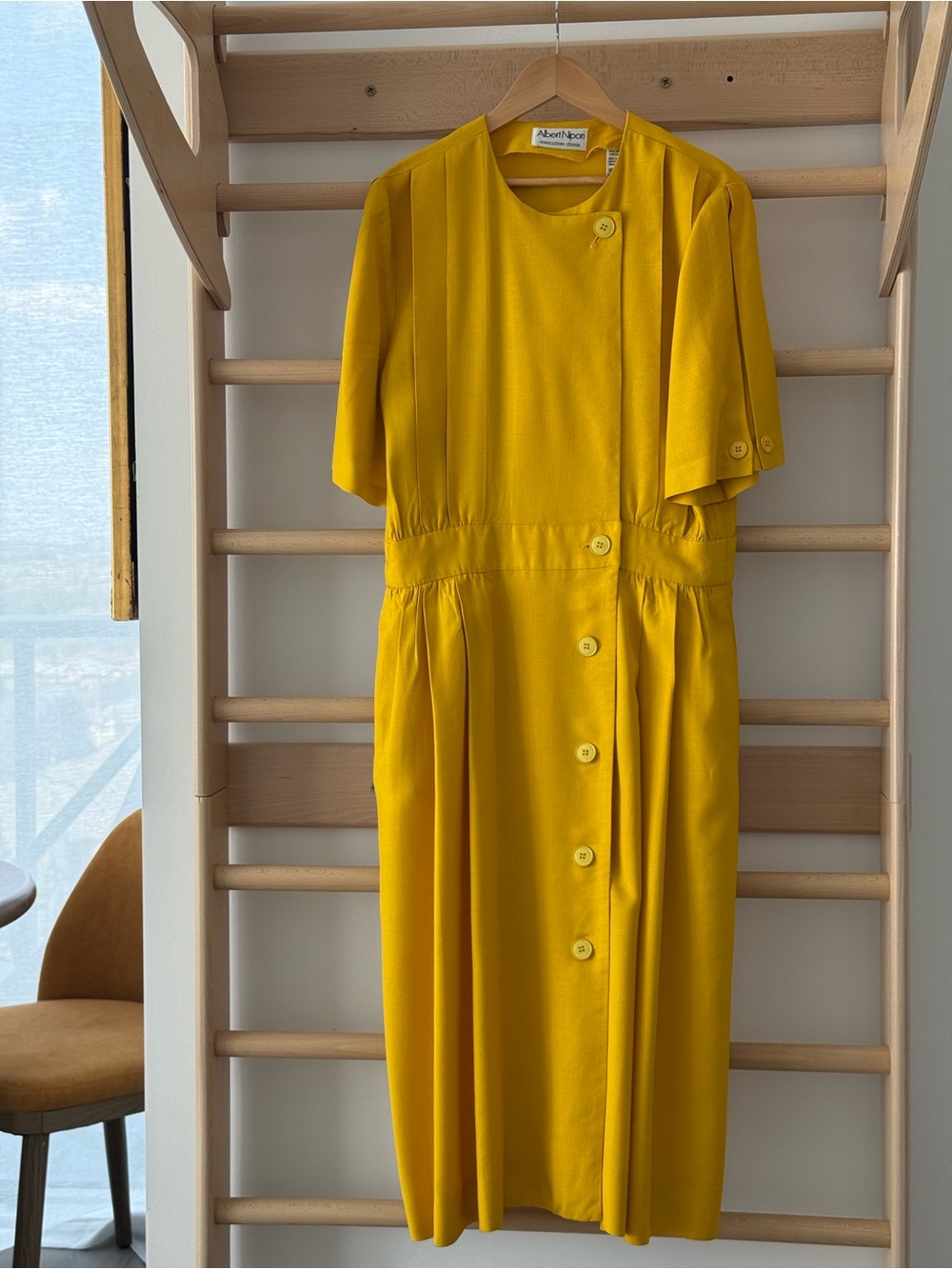 Vintage Albert Nipon Linen Midi Dress Sz 12